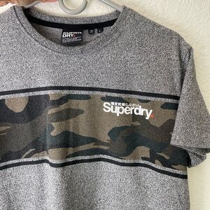 Superdry Black and Green Camo Tee